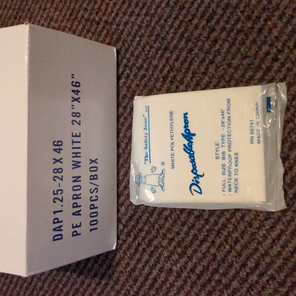 Box of disposable aprons